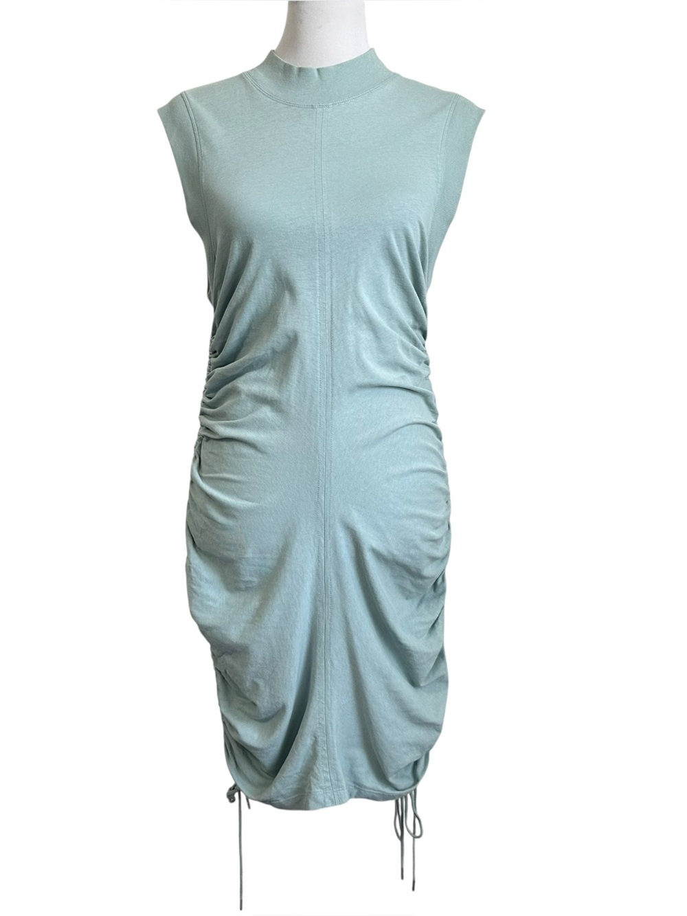 T Alexander Wang Womens Cotton Sleeveless Ruched Mini Dress Sz Medium? Green